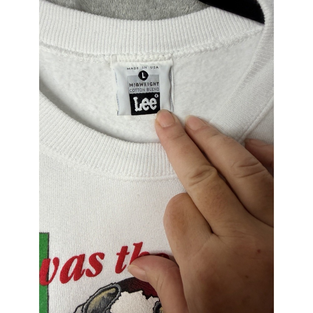 Vintage Crewneck Sweatshirt Large Mouse Christmas Holiday Lee USA - Picture 6 of 8